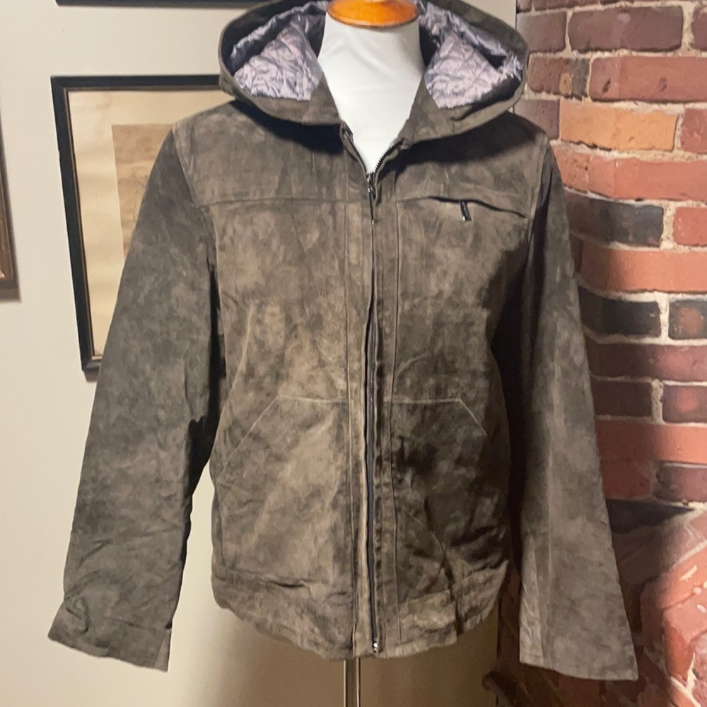 Colebrook & Co. suede leather jacket/hood SizeM/M